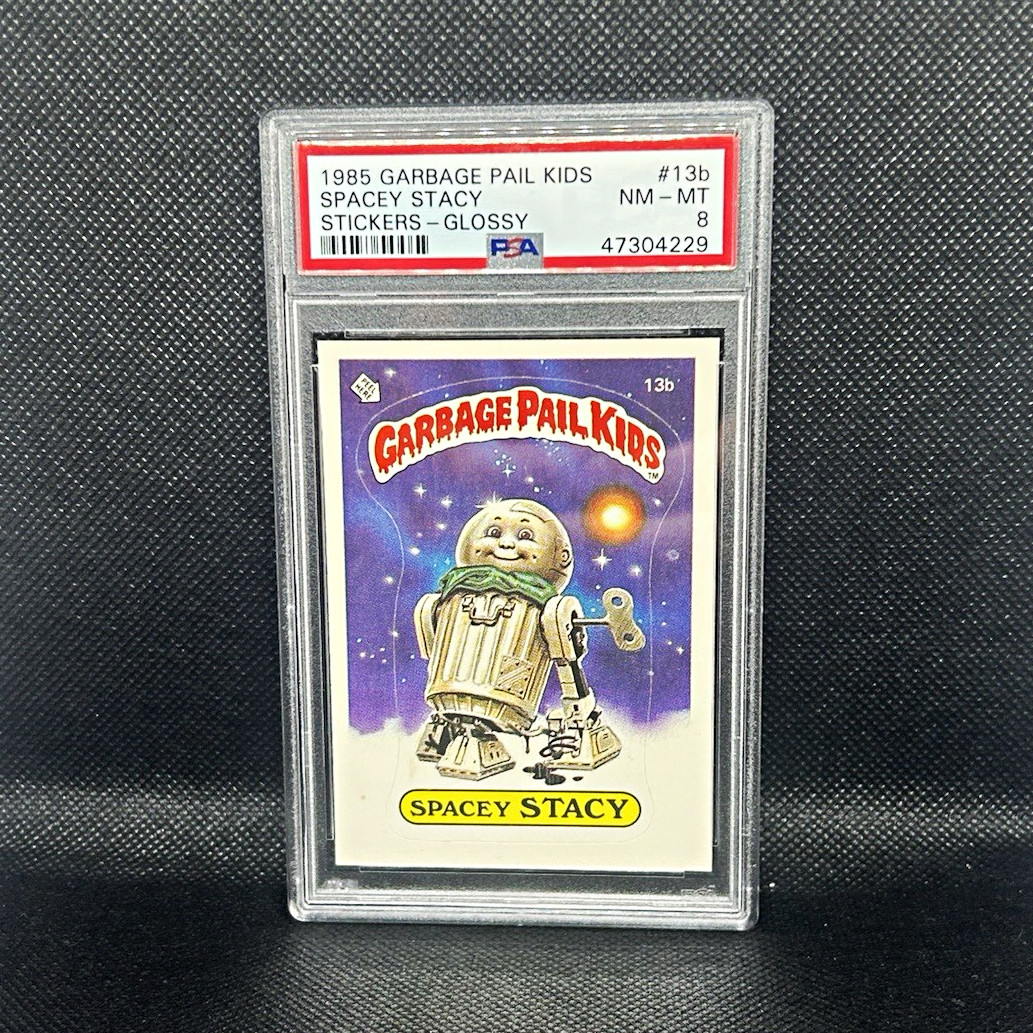 Topps Garbage Pail Kids 1985 Spacey Stacy #13b Glossy Sticker PSA 8 47304229 Topps Garbage Pail Kids 1985 Spacey Stacy #13b Glossy Sticker PSA 8 47304229