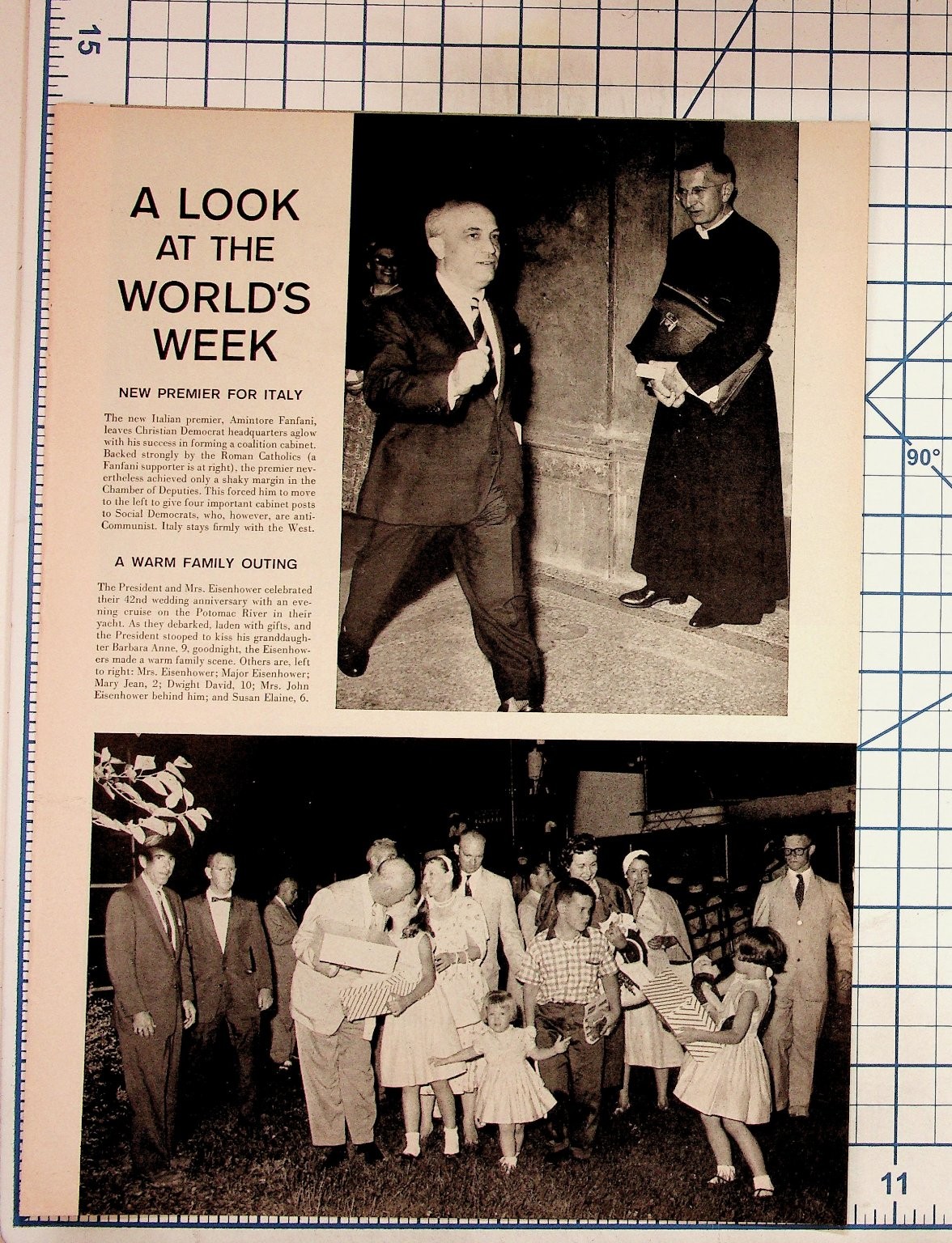 1958 Eisenhower Family Italy Algeria Cold War News Magazine Print