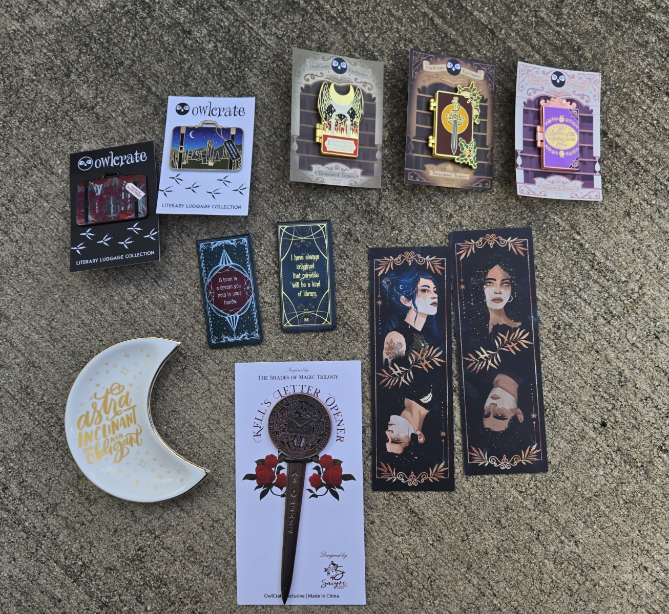 OwlCrate Exclusive Pin Bundle - Crescent City Lunathion, Cruel Prince, Etc