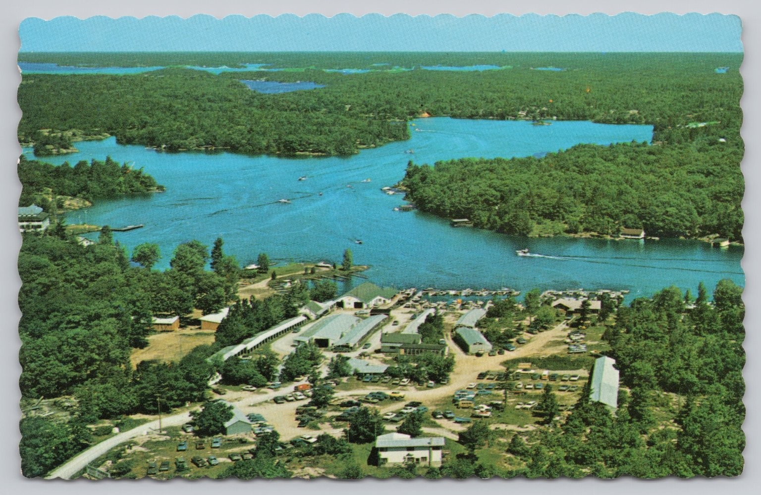 Honey Harbour Ontario Aerial Postcard Honey Harbour Boat Works Dock