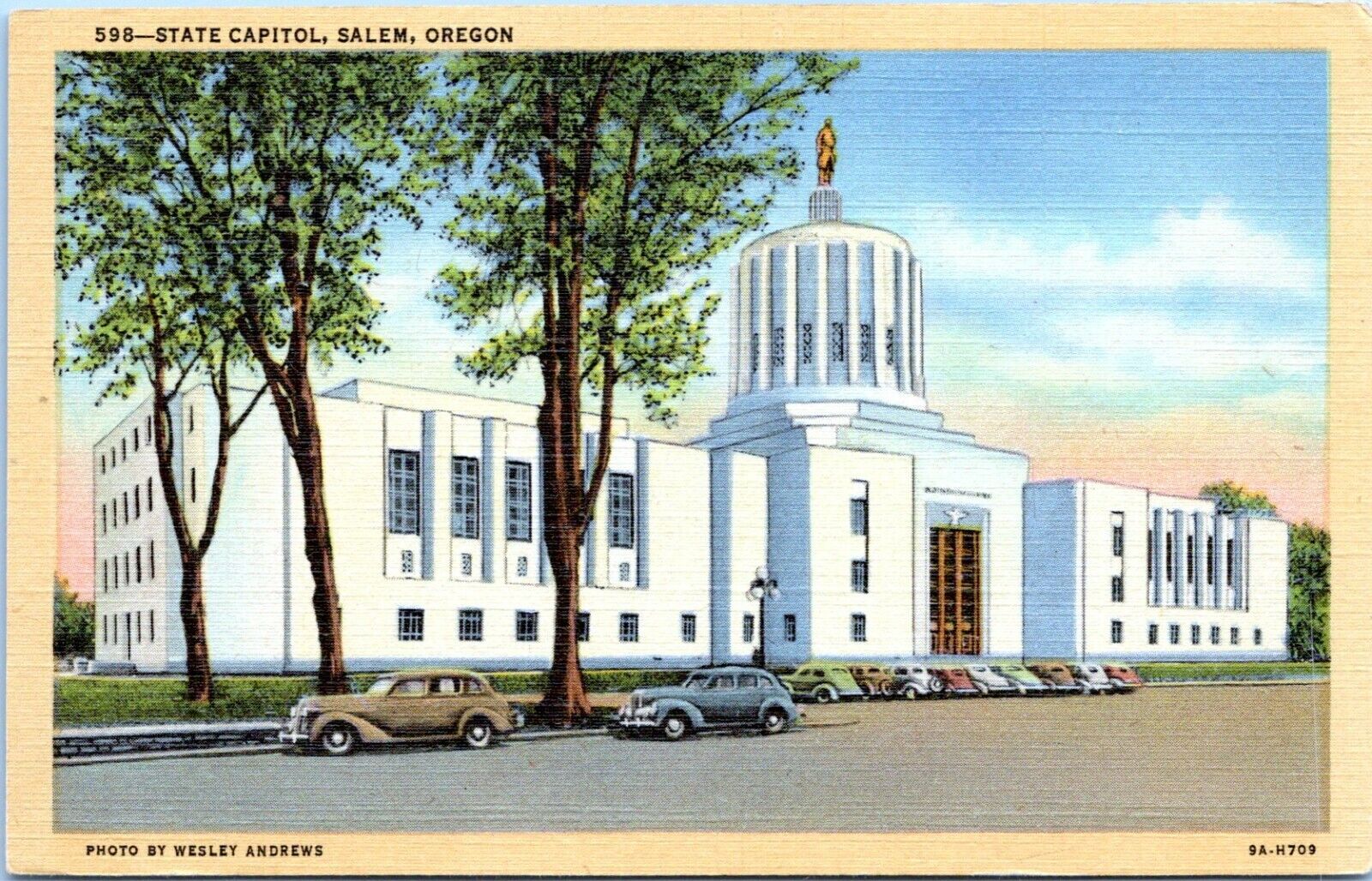 Salem Oregon Postcard 1930s State Capitol Linen ME