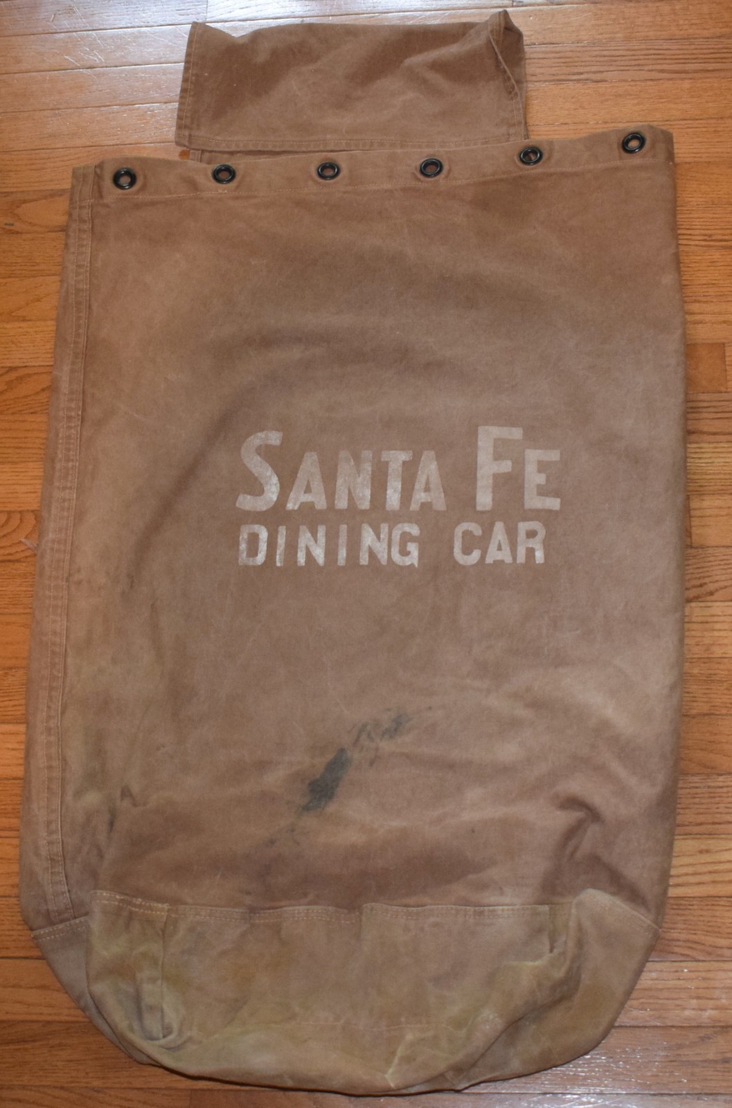 Vintage ATSF Santa Fe Railroad Dining Car Large Canvas Bag - Original - 40