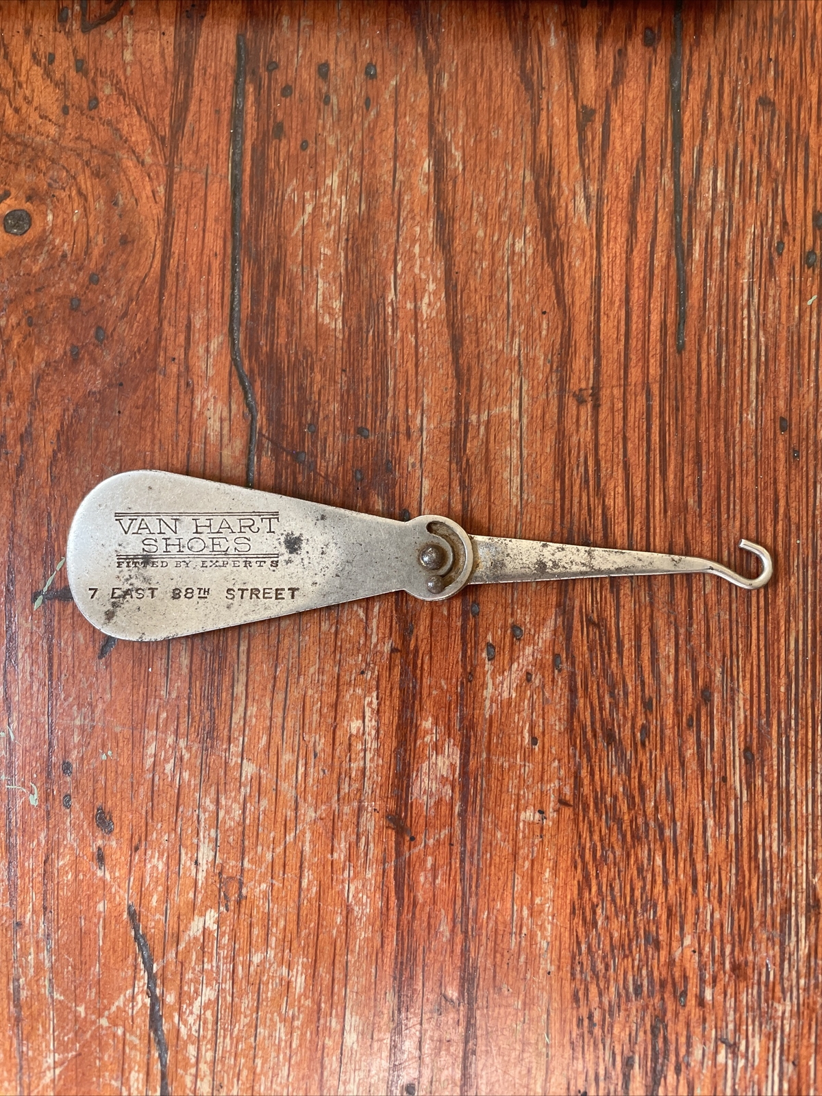 Vintage Van Hart  Shoes Folding Button Holer Shoe Horn 7 East 88th St.