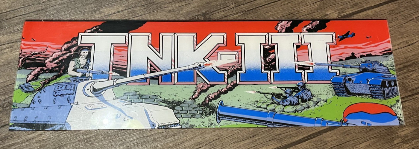 TNK-III VINTAGE ARCADE MARQUEE (22 1/2\ TNK-III VINTAGE ARCADE MARQUEE (22 1/2\
