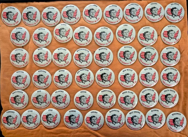 Edward (Ted) Kennedy Pinback Buttons - 50 State Set - 1980 Presidential Hopeful