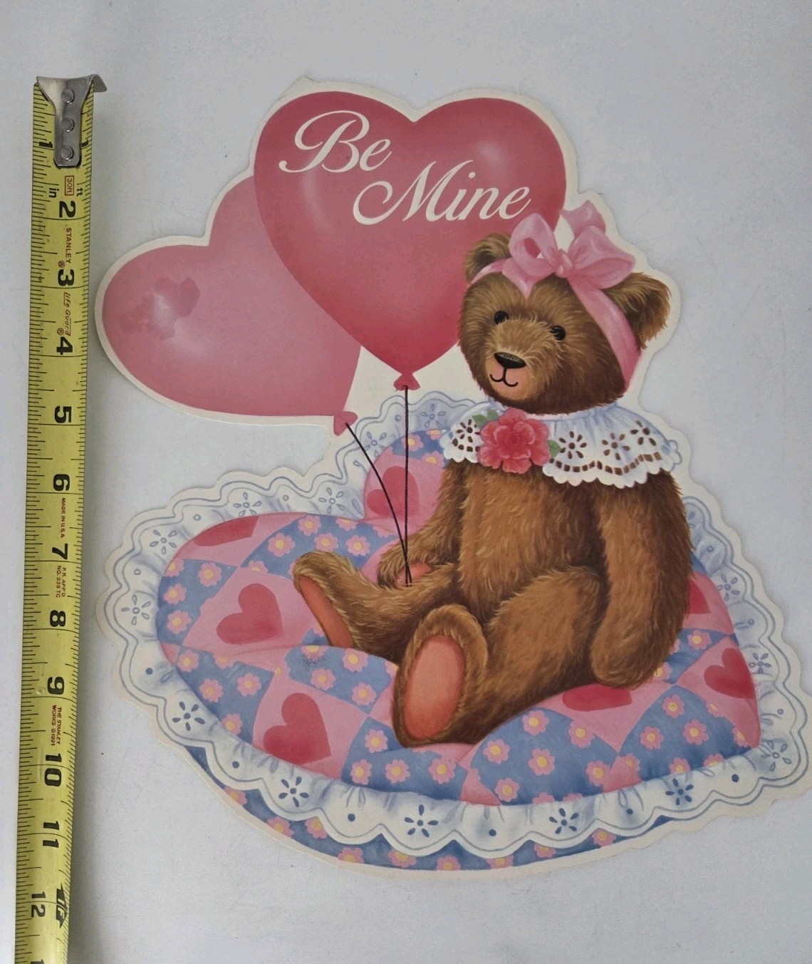 Be Mine Balloons Brown Teddy Bear Happy Valentine\'s Day Paper Die Cut Wall Decor