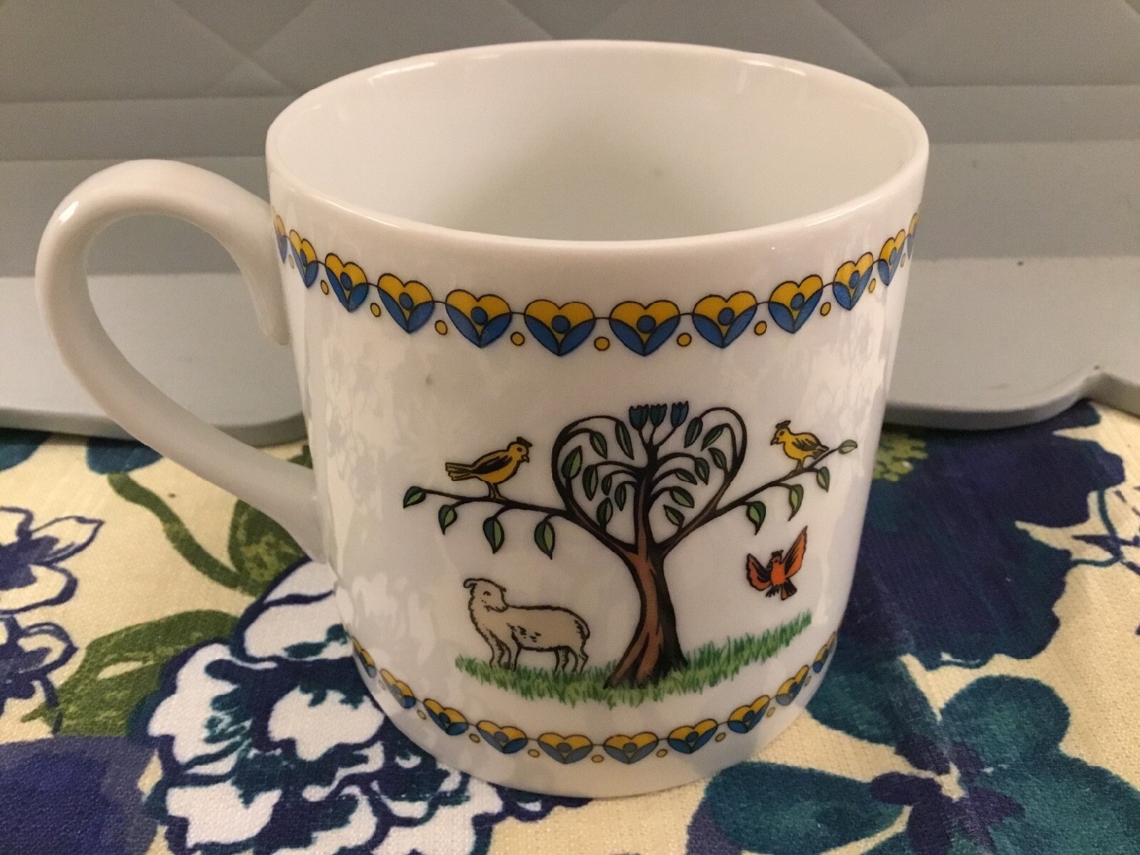 Gevalia Kaffe Swedish Seasons Collection Spring Coffee Mug Lamb Birds Cute