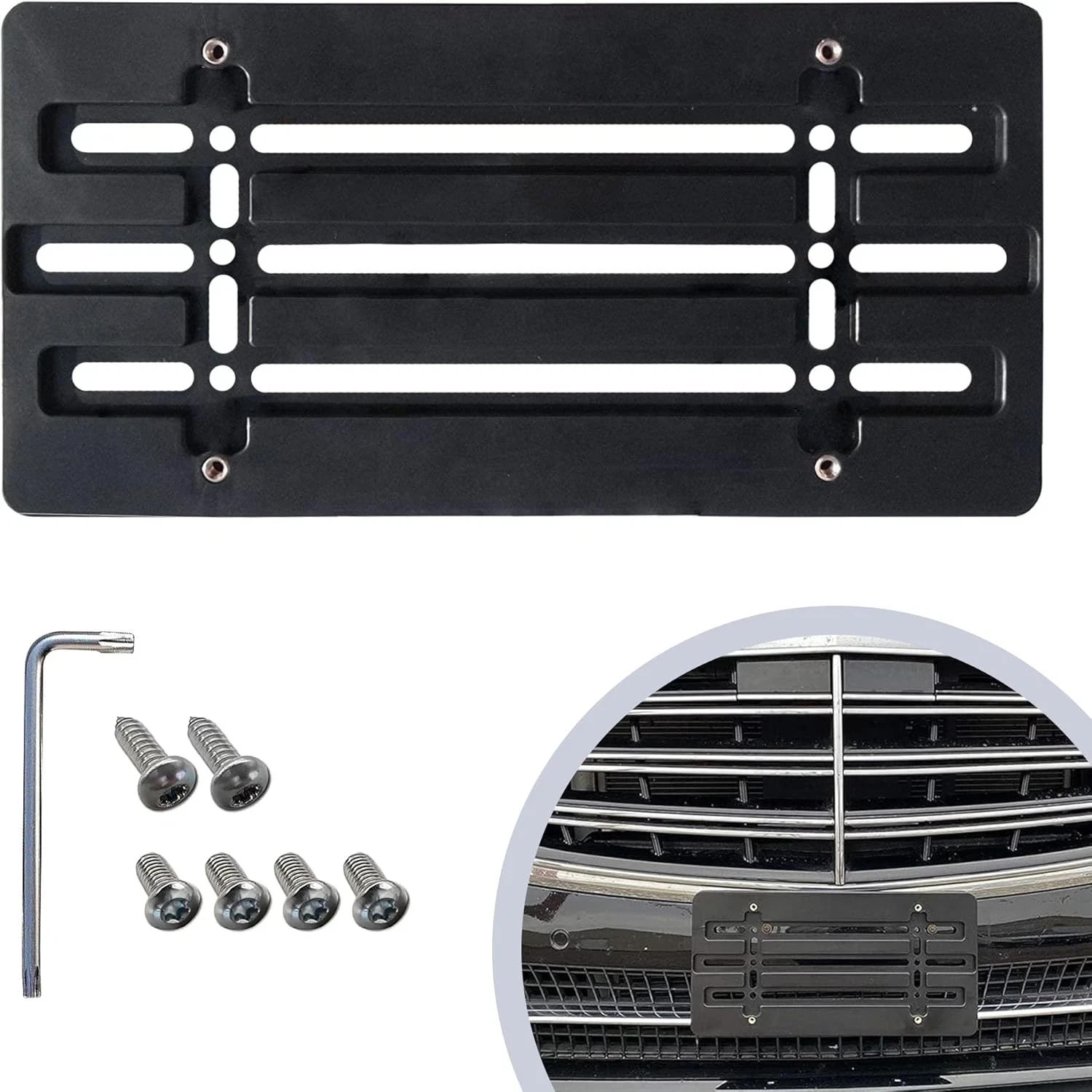 Front Bumper License Plate Bracket for Mercedes-Benz 2000-2025, Plate Holder Set Front Bumper License Plate Bracket for Mercedes-Benz 2000-2025, Plate Holder Set