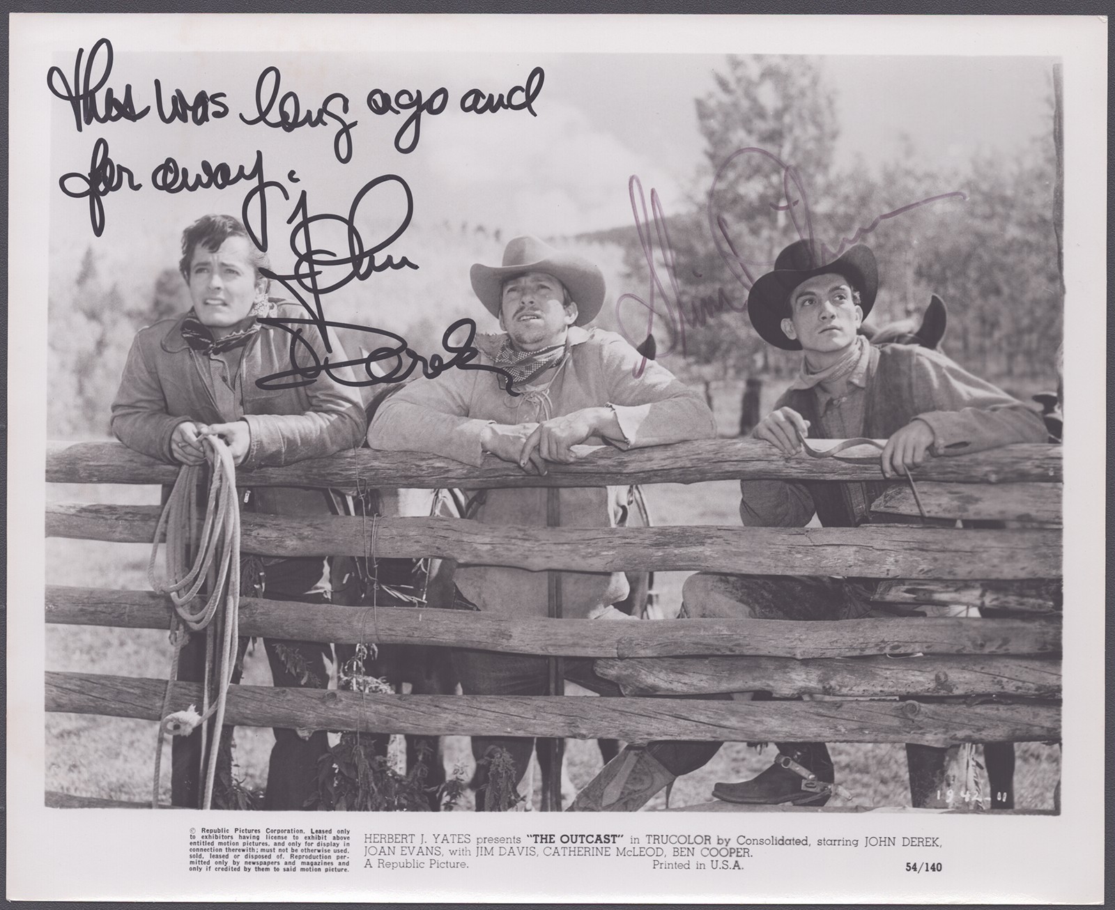 THE OUTCAST MOVIE CAST - PRINTED PHOTOGRAPH SIGNED IN INK WITH CO-SIGNERS
