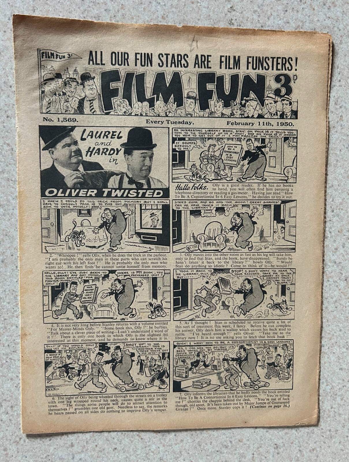 FILM FUN Comics #1569 (UK) -- February 11th 1950 -- Newsprint