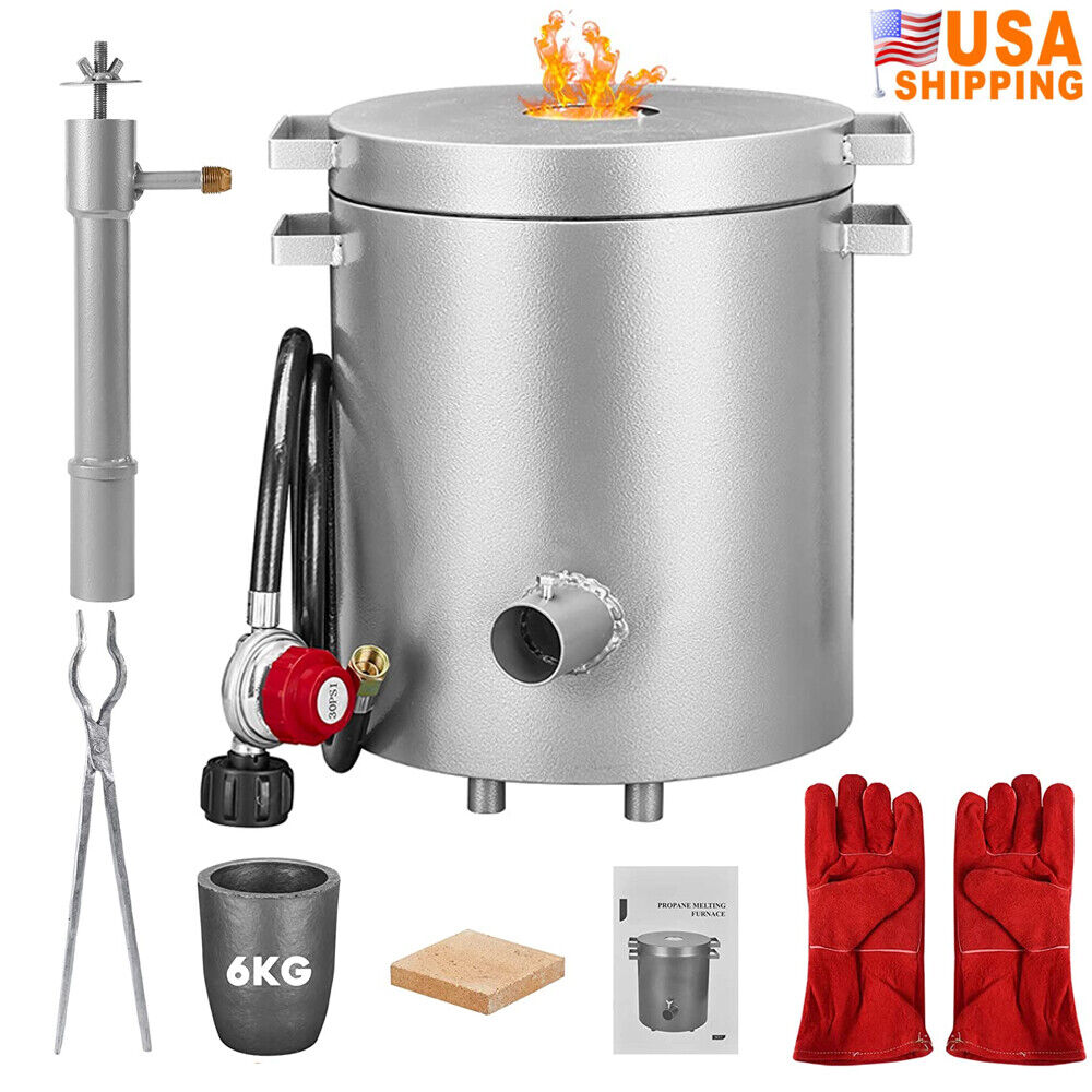 6KG Gas Melting Furnace Kit Propane Forge Metal Recycle Gold Silver Casting Tool
