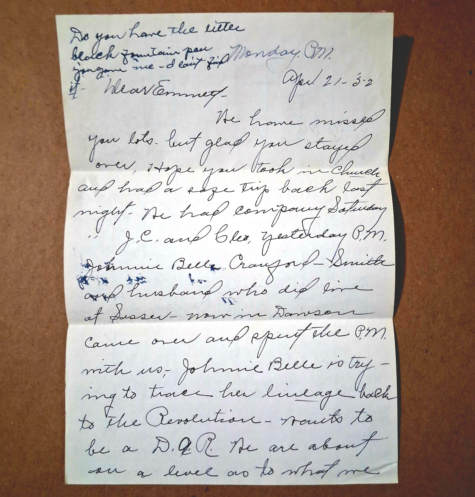 Original 1952 Handwritten Letter Confederate Stamps Georgia Genealogy Ephemera