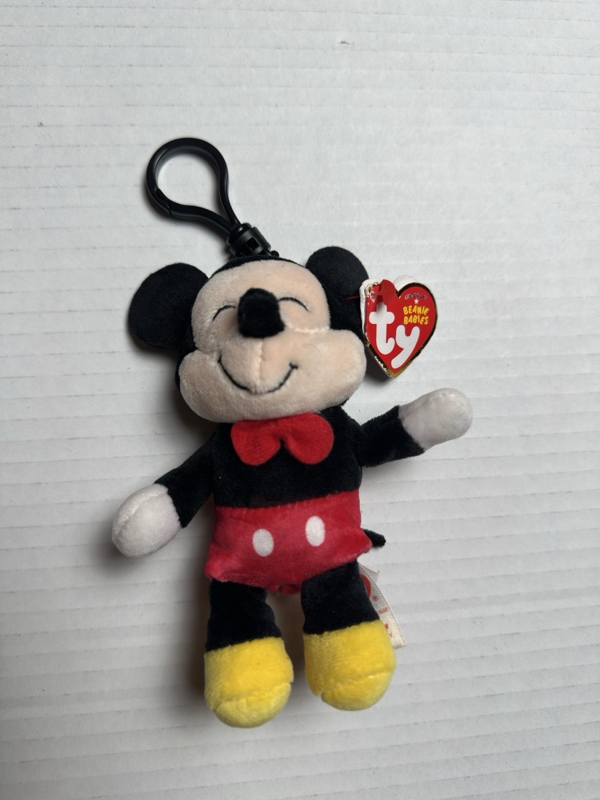 2019 TY Beanie Babies Collection - Mickey Mouse -  Plastic Key Clip  - Never Use