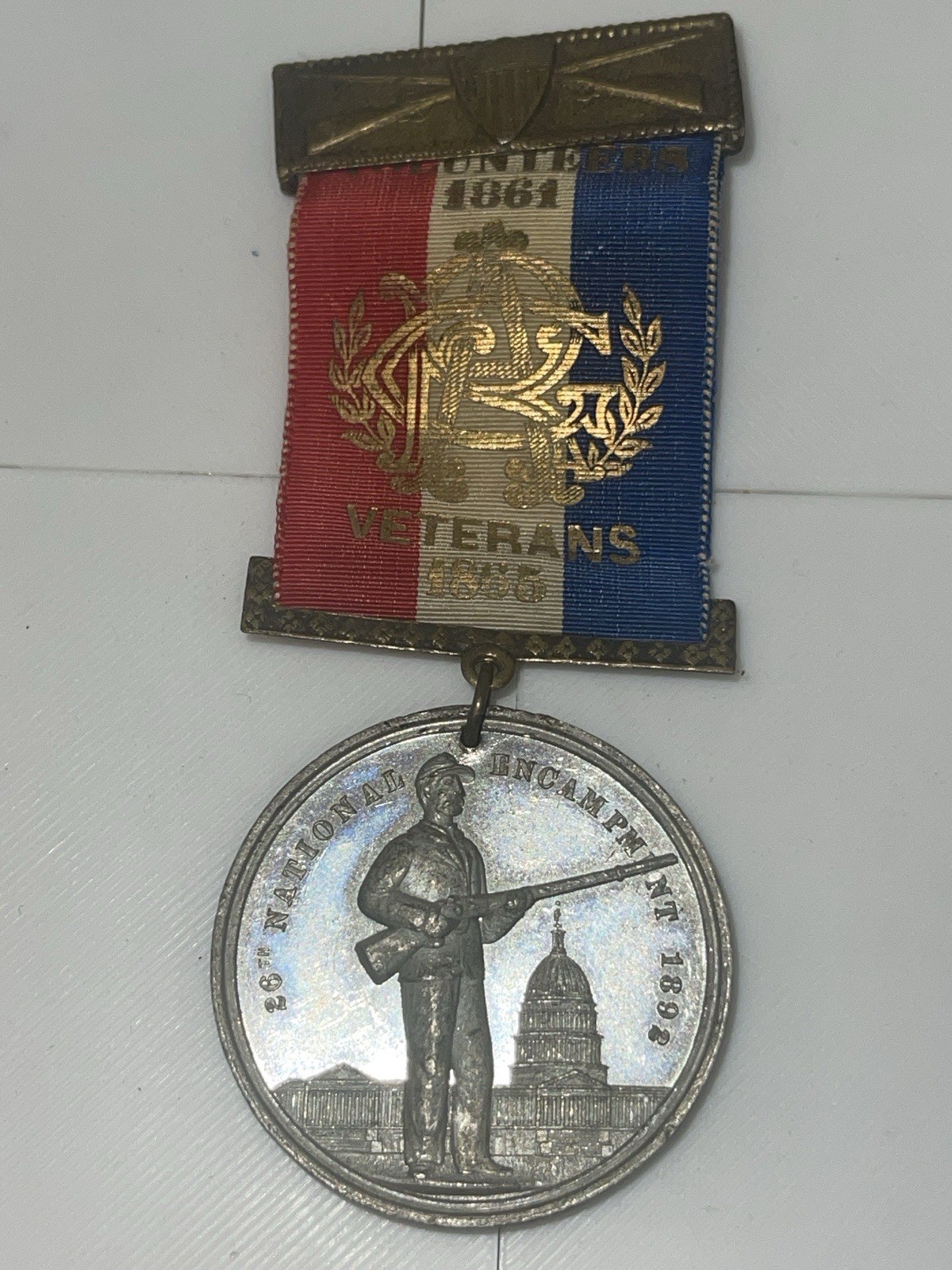 Vintage Original Washington GAR Ribbon & Medal 26th National Encampment 1892