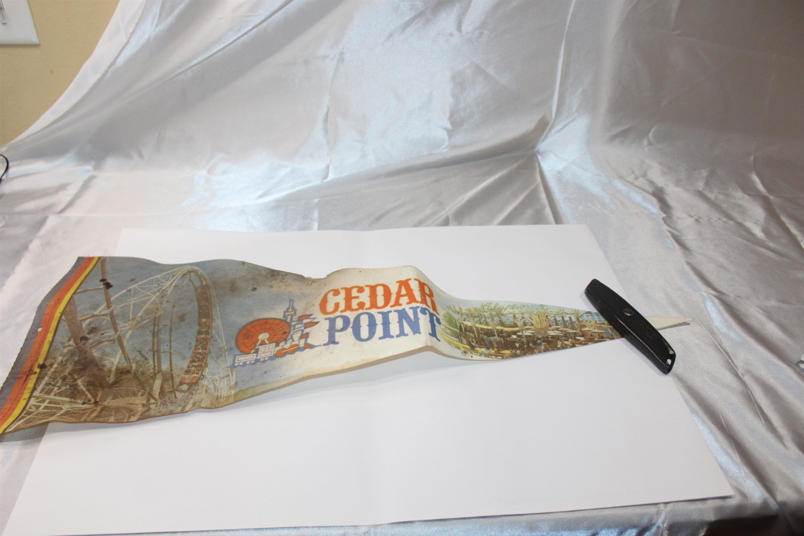  Ca. 1970's Felt Pennant Cedar Point Calypso Ride 29 1/2