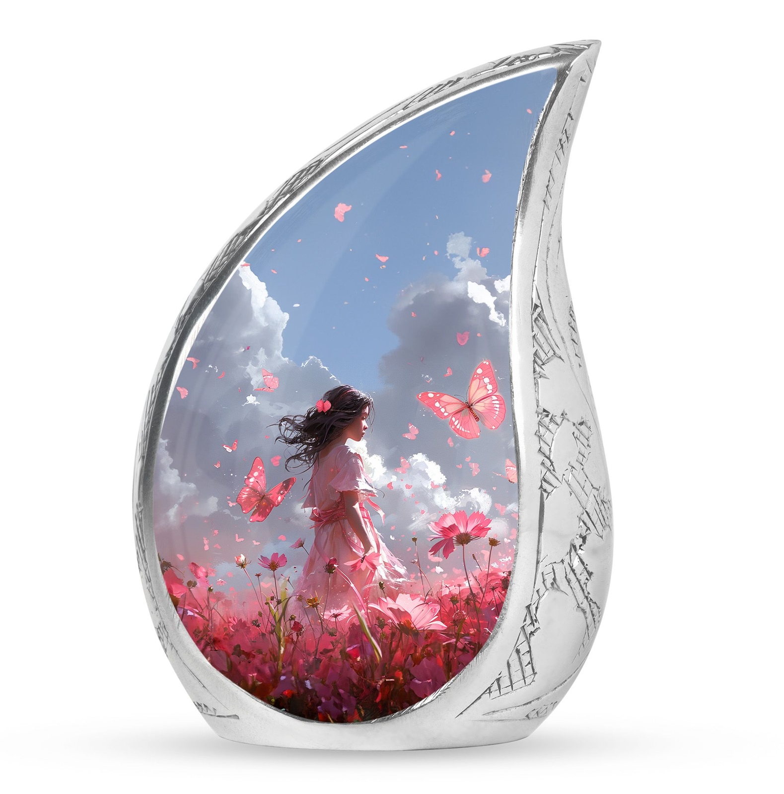 Pink Butterfly Mini Urn - Urn For Ashes - Cremation Urn For Human Ashes Adult