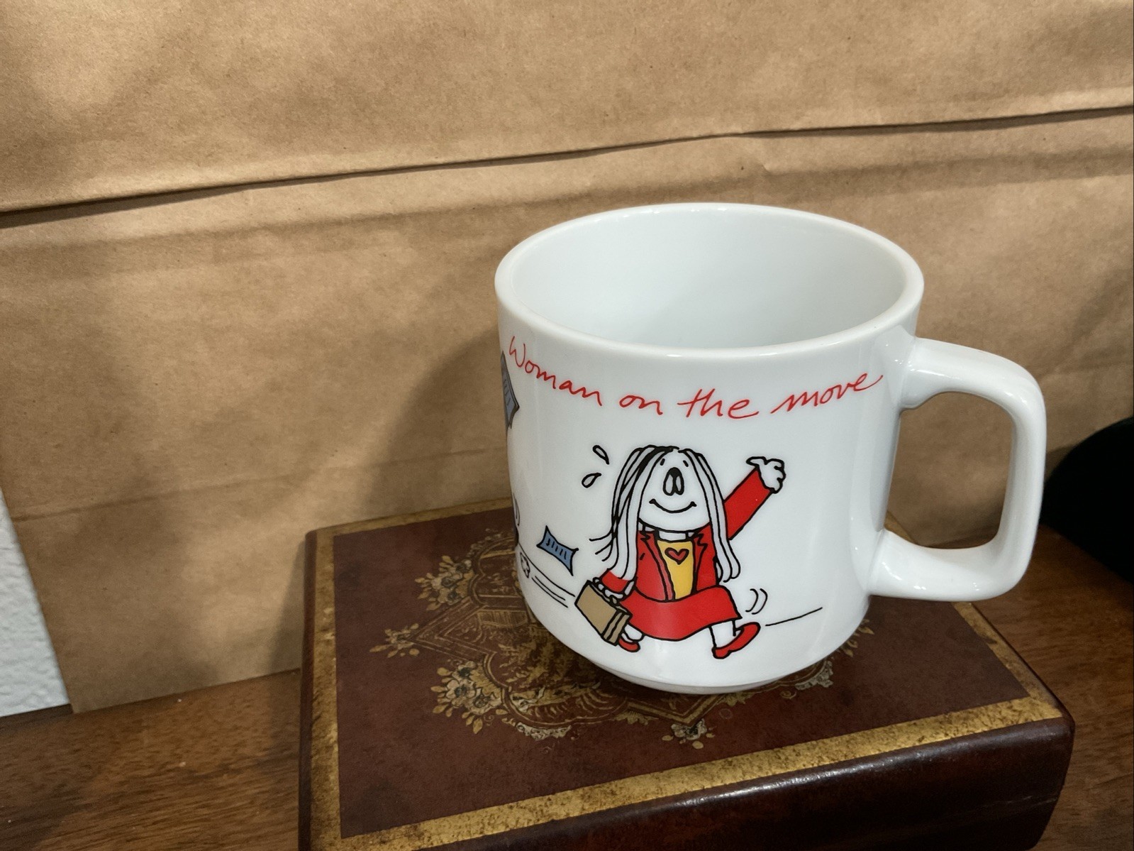Cathy Guisewite 'Mug Woman On the Move' Vintage 1985 Coffee Cup