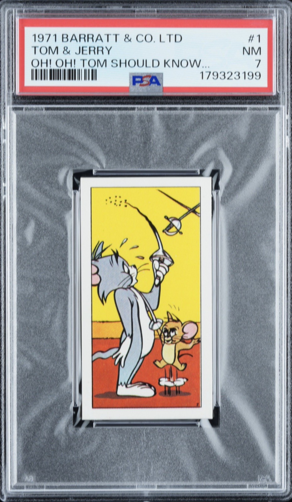 1971 BARRATT & CO. LTD TOM & JERRY #1 PSA 7 NM OH OH Tom RC Rookie Low POP 1971 BARRATT & CO. LTD TOM & JERRY #1 PSA 7 NM OH OH Tom RC Rookie Low POP