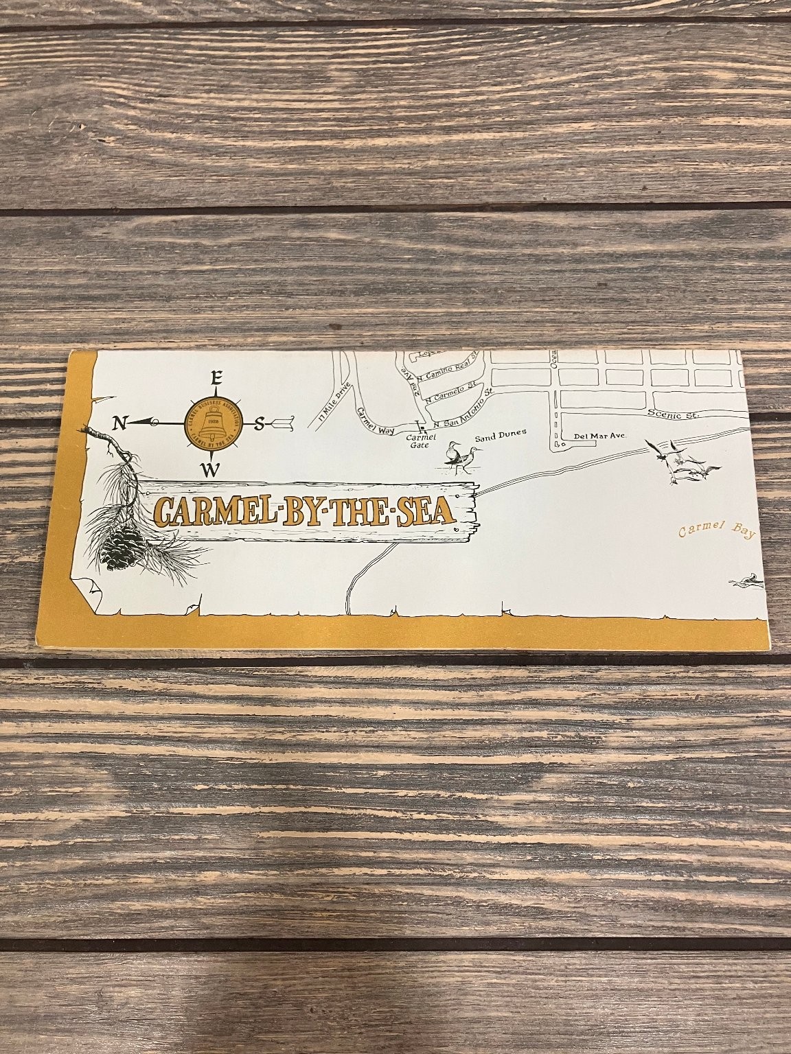 Vintage Carmel-by-the-Sea California Illustrated Tourist Map Brochure Ephemera