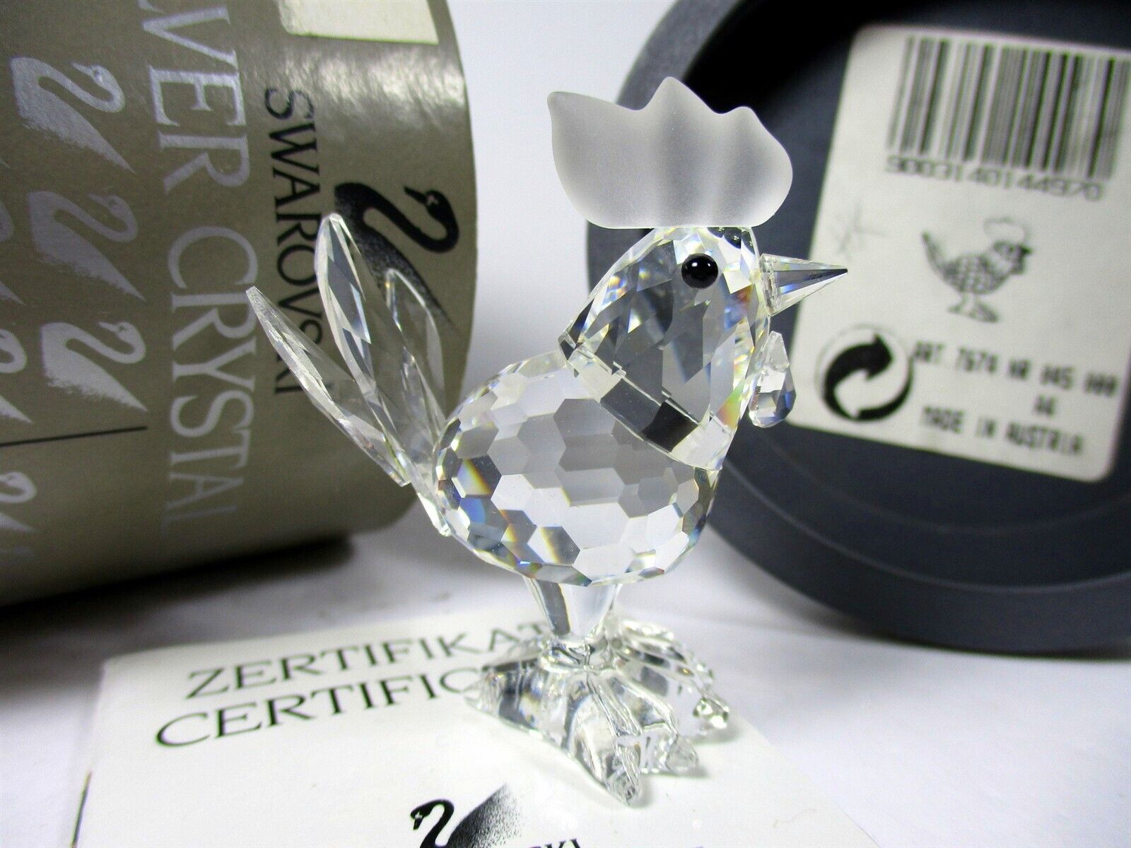 Swarovski Crystal Mini Rooster Figurine 014497 Box COA