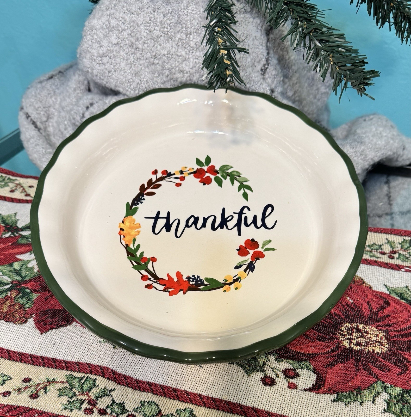 IQ Accessories Pie Plate “Thankful” IQ Accessories Pie Plate “Thankful”