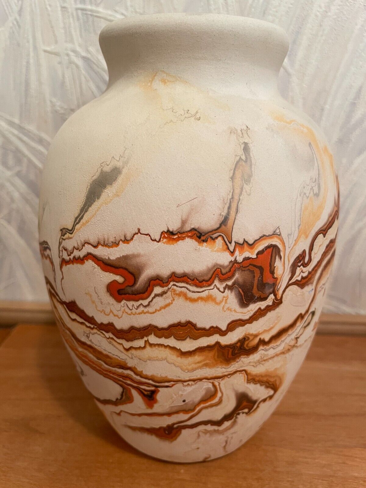 Nemadji Pottery Vase  Large Rust/Brown   