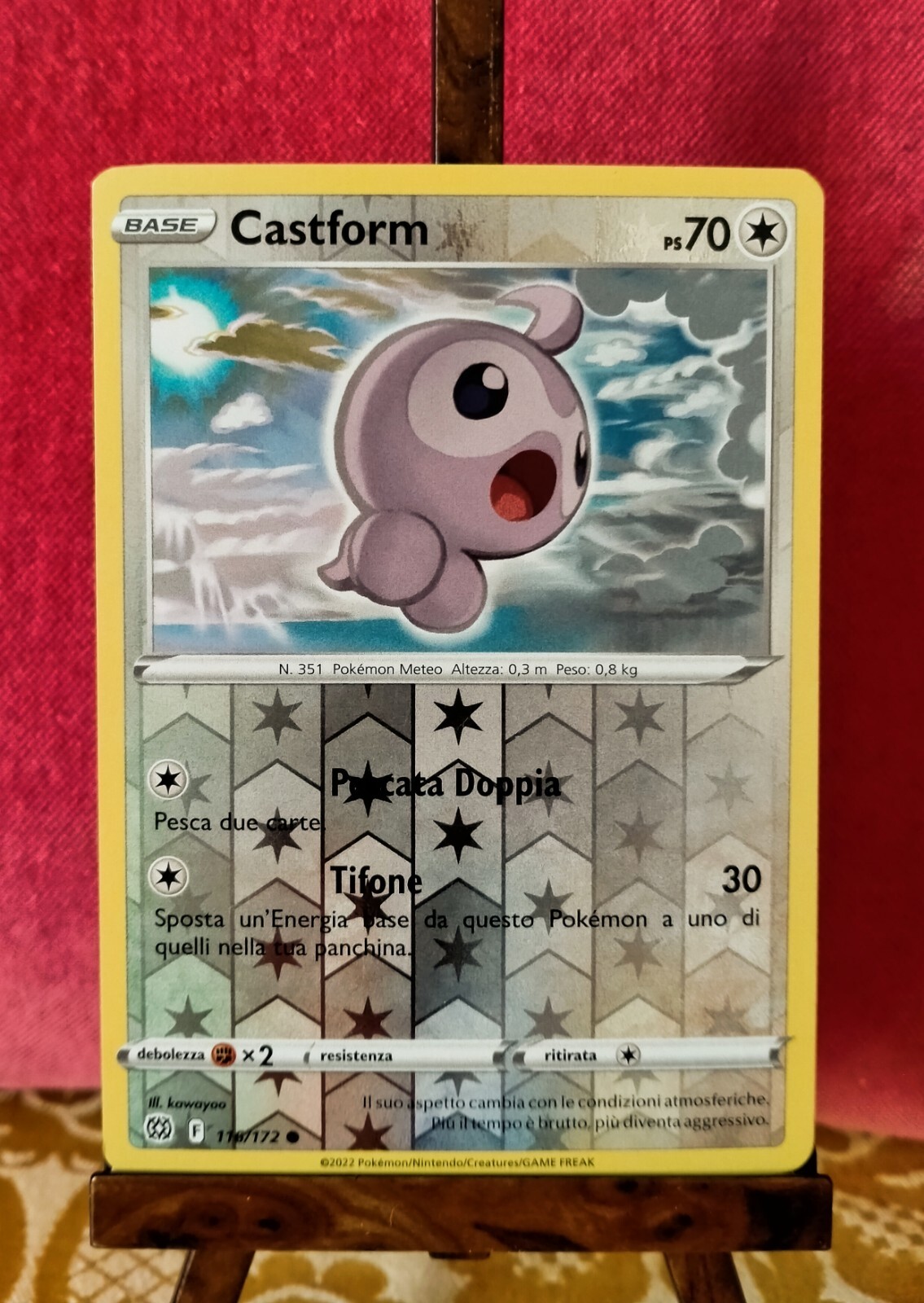 Pokemon Castform Shining Stars 116/172 Holo Reverse Municipality Italian