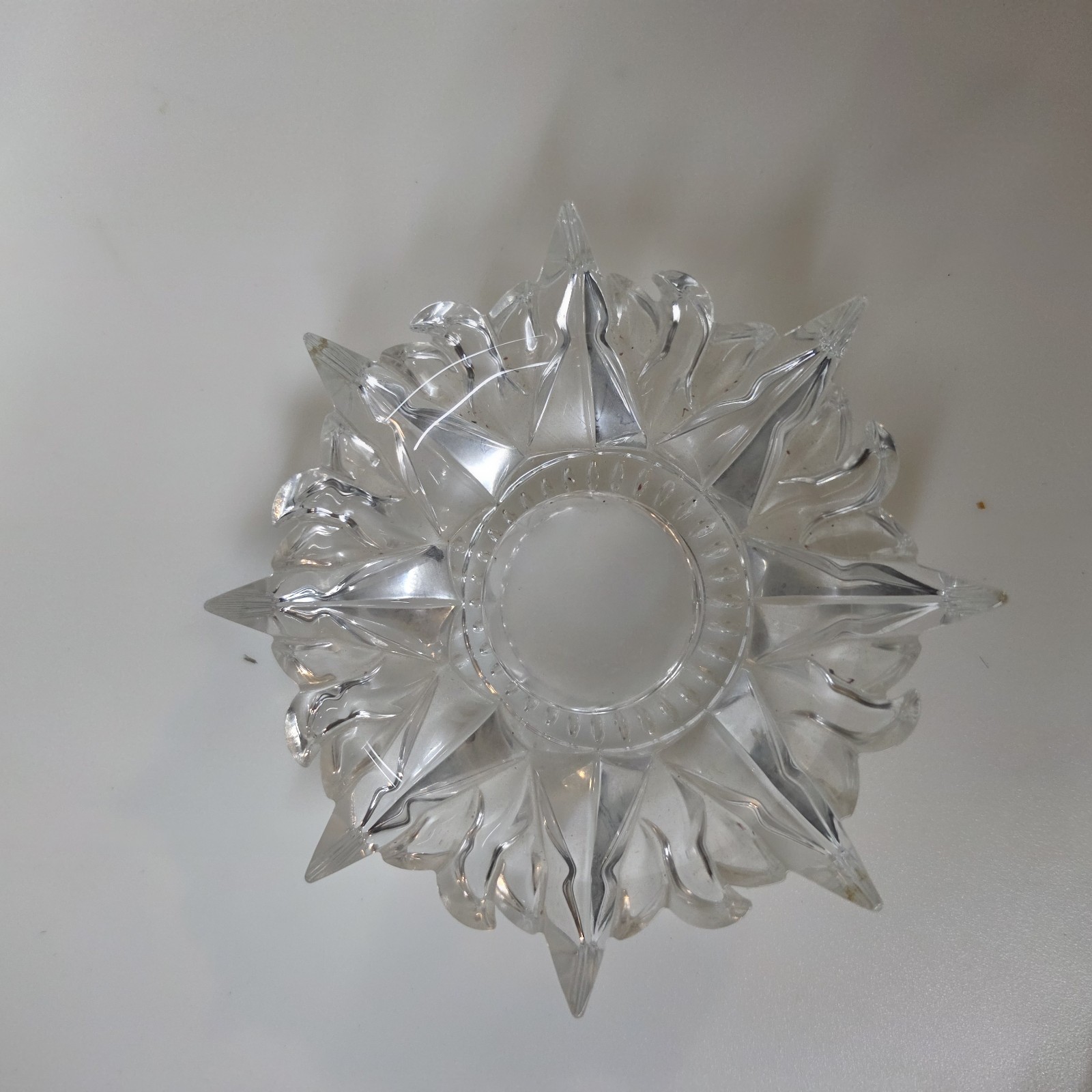 DePlomb Sunburst 24 Lead Crystal Votive Holder Clear Celestial Rays Elegant USA