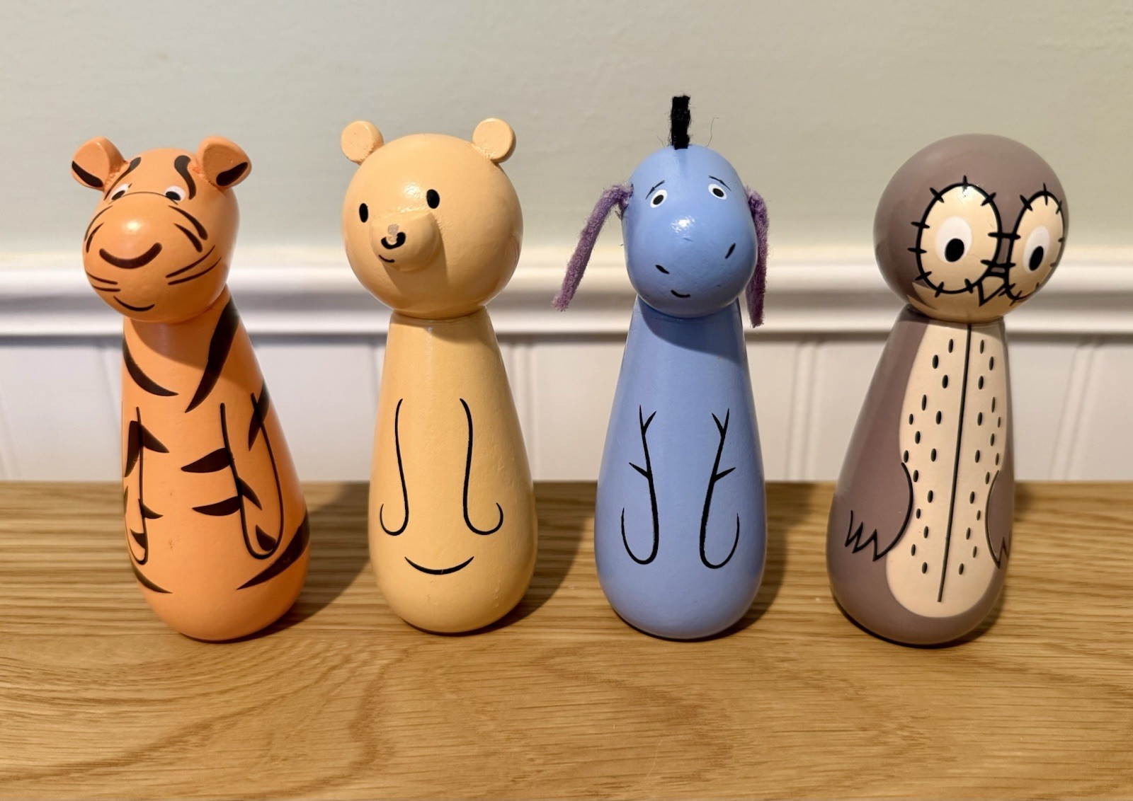 Orange Tree Toys Disney Winnie the Pooh Wooden Set of 4 Eeyore Pooh Owl Tigger
