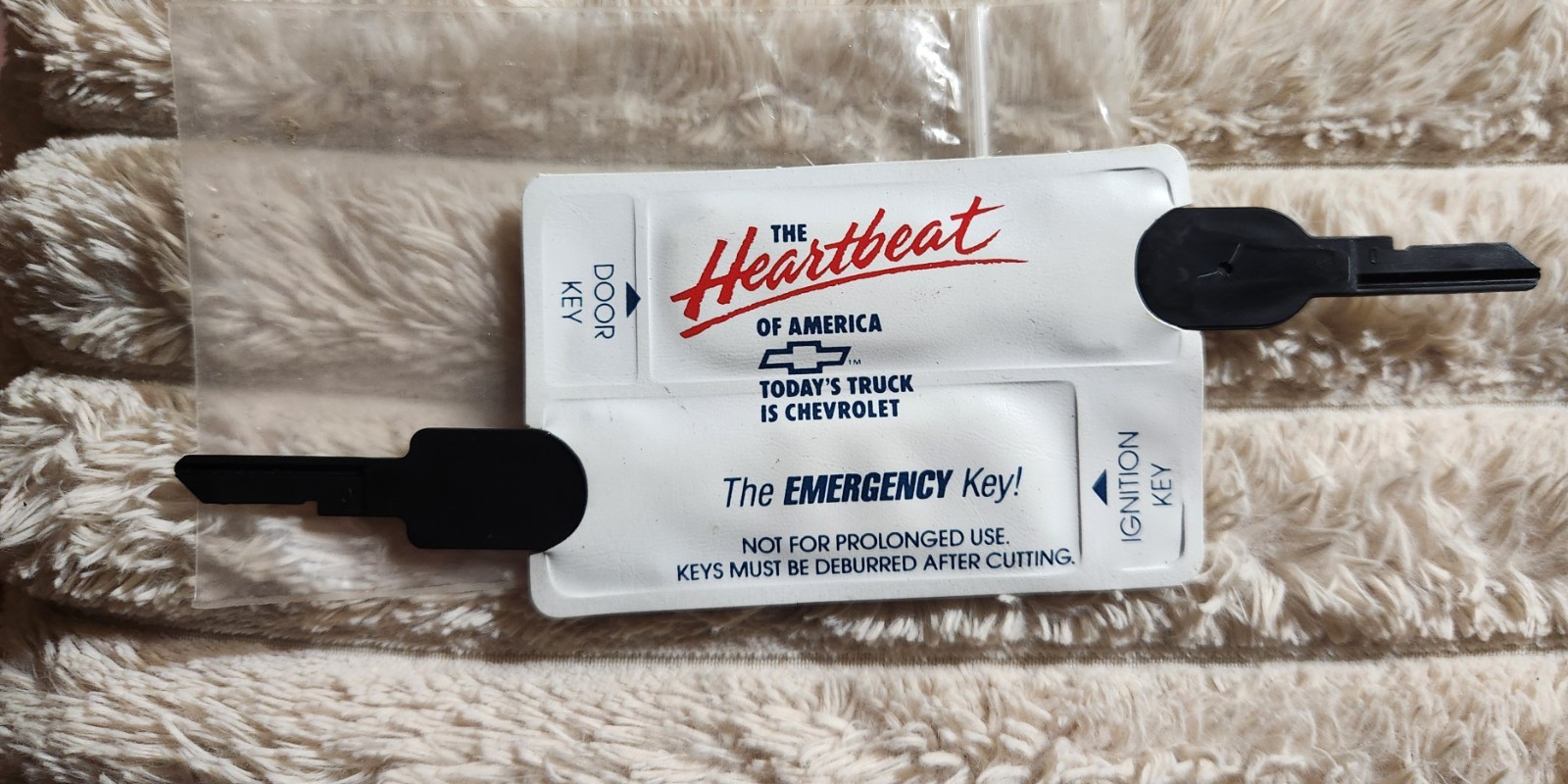 Chevrolet ‘The Heartbeat Of America’  Emergency Key Set For 90’s Chevy Trucks