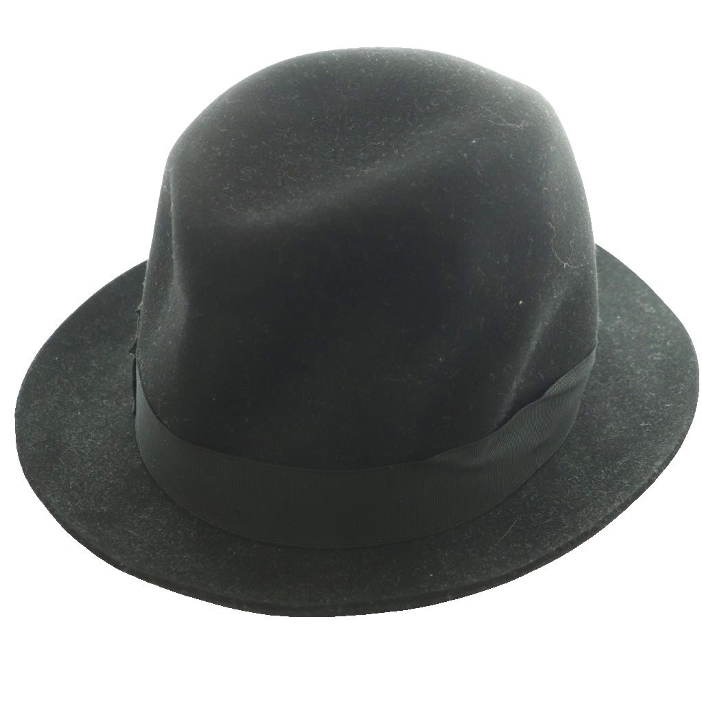 Borsalino Charlait Wool Hat 59cm Black Men’s Folded Fedora (Ages 14+)