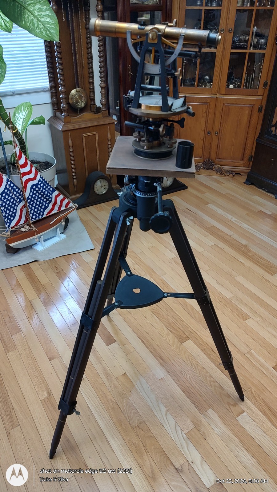 1901 Transit lands surveyor's Telescopic Compass + Antique Tripod & Case 1901 Transit lands surveyor's Telescopic Compass + Antique Tripod & Case