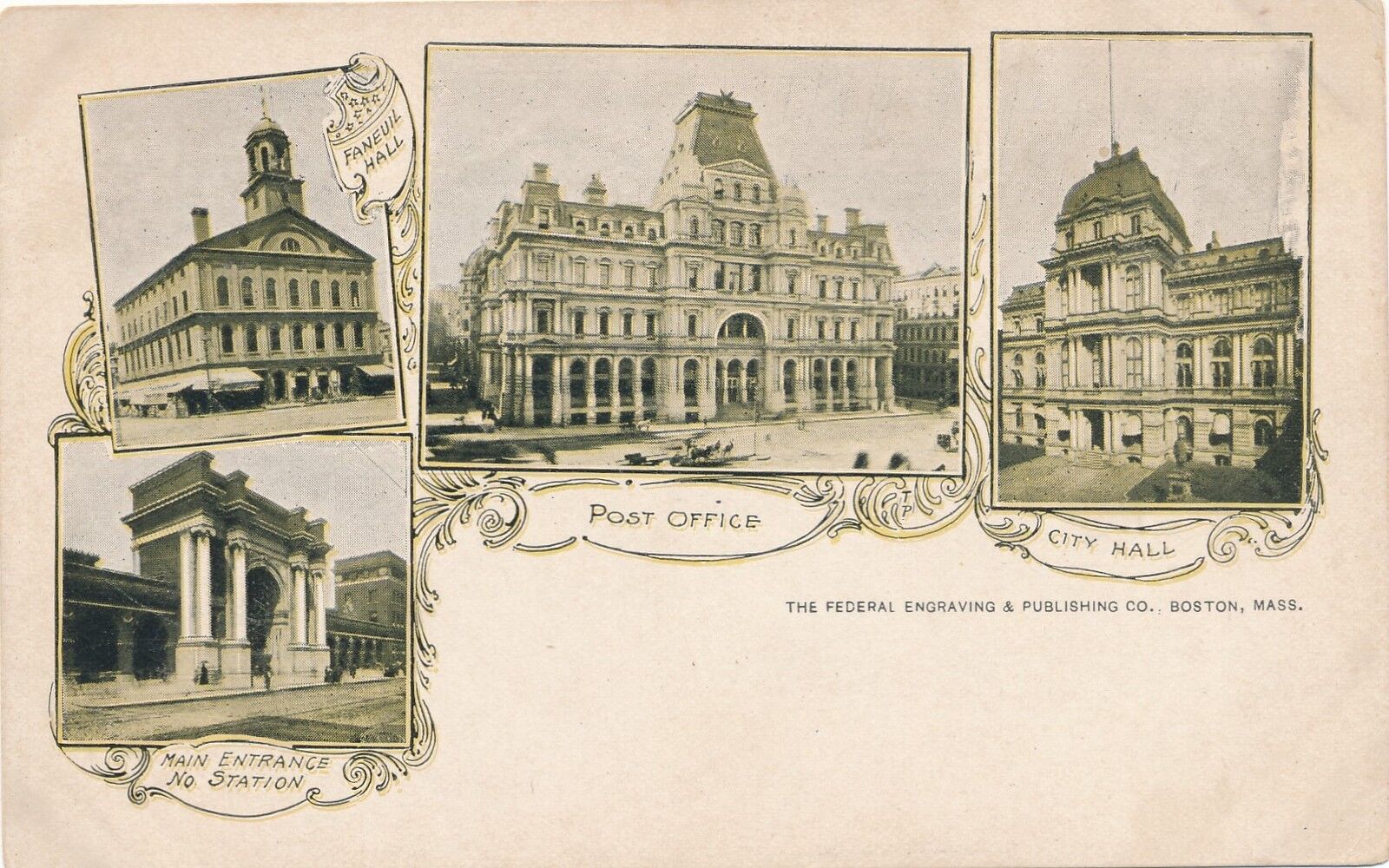 BOSTON MA – Four Scenes – udb (pre 1908)