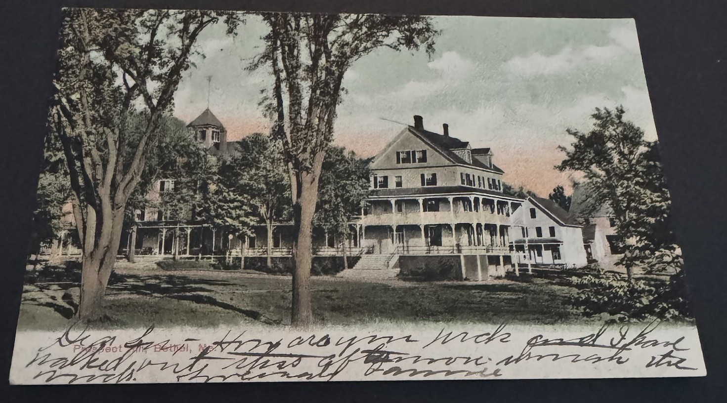 Vintage Bethel Maine ME Postcard Prospect Inn Hotel Undivided Back