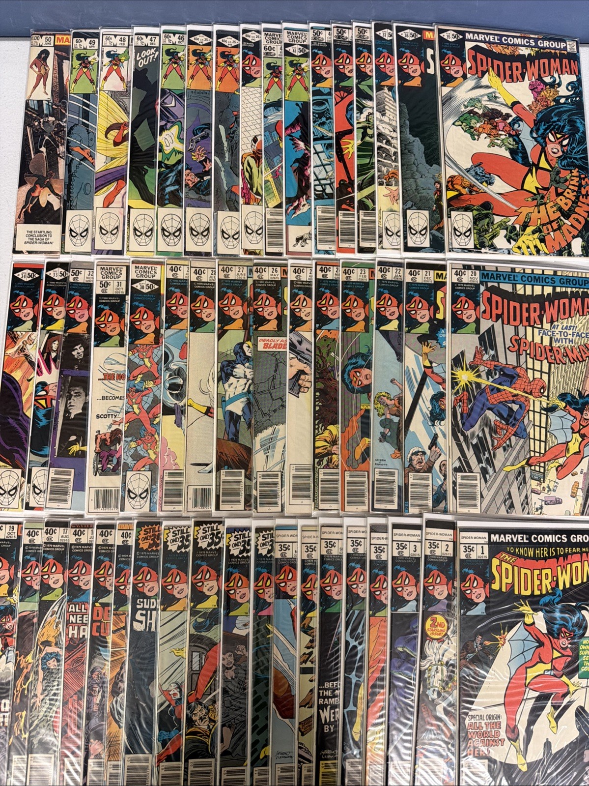 Spider-Woman #1-50 1978 Marvel Comics Bronze Age Complete Lot Run Set Fine/VF