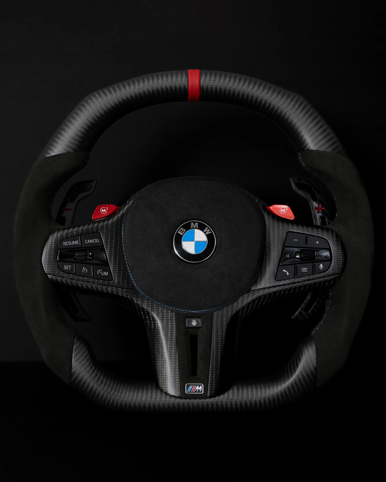 BMW Alcantara Flat Bottom Matte Carbon Fiber Steering Wheel for G Chassis-
