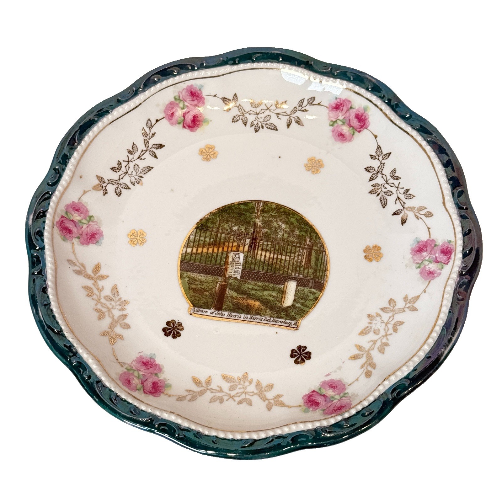 HARRISBURG Pennsylvania PA Antique JOHN HARRIS GRAVE Germany Souvenir PLATE HARRISBURG Pennsylvania PA Antique JOHN HARRIS GRAVE Germany Souvenir PLATE