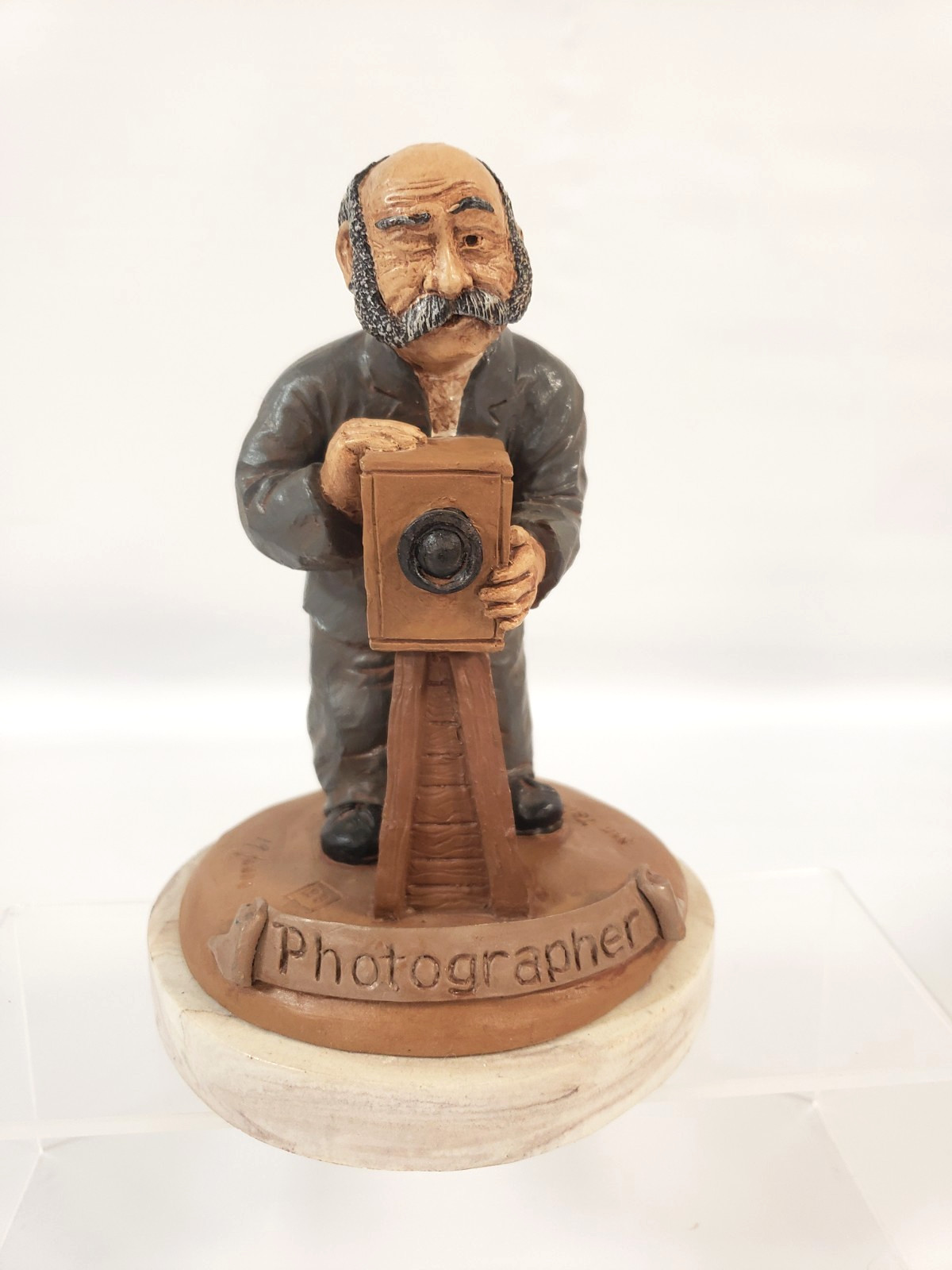 Vintage Hand Carved Photographer Pottery/resin #d edition Mr Taliaffero 6.5in h