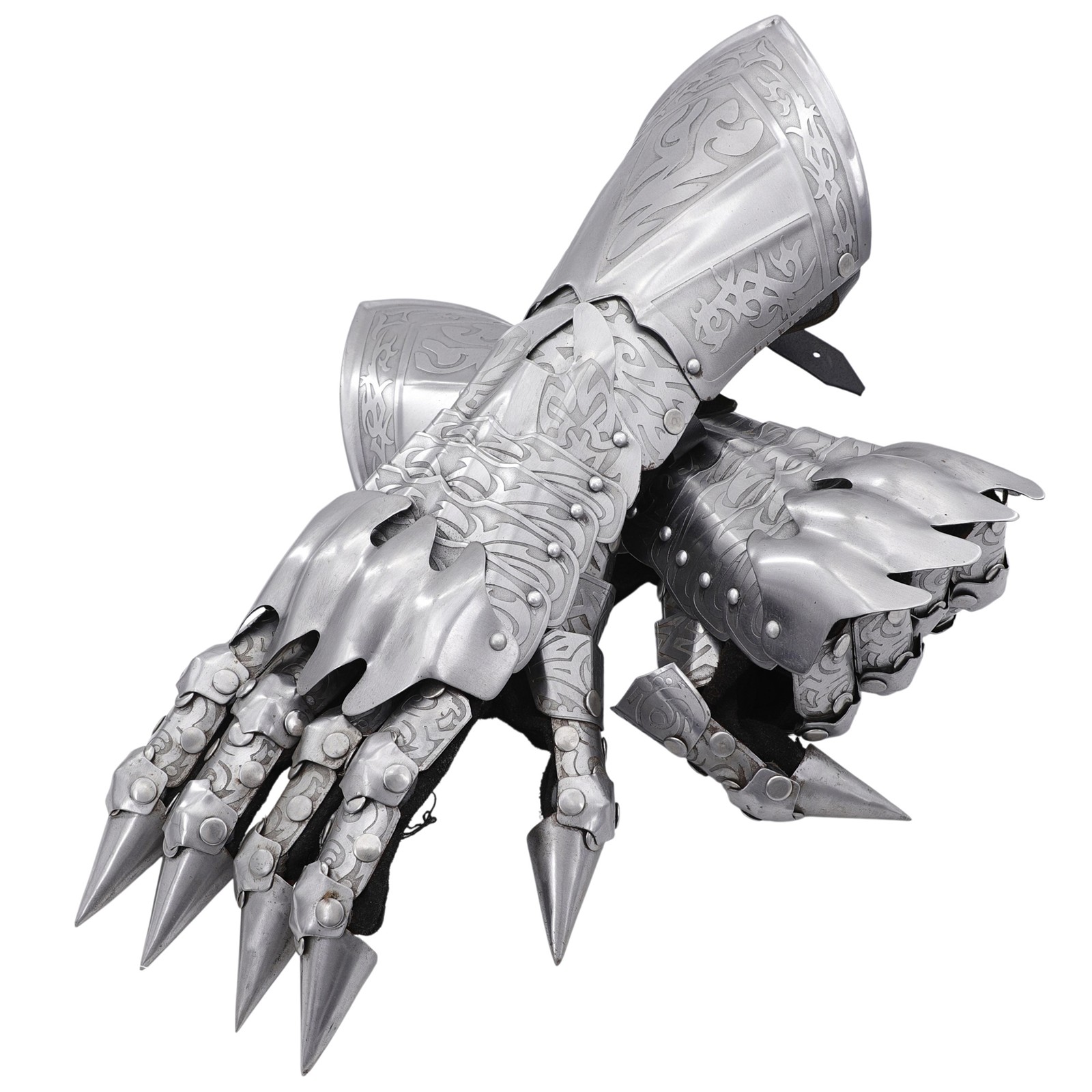 Dragon Claw Fantasy Gauntlets - Pair Articulated Gothic Steel Armor Gloves 19.5\