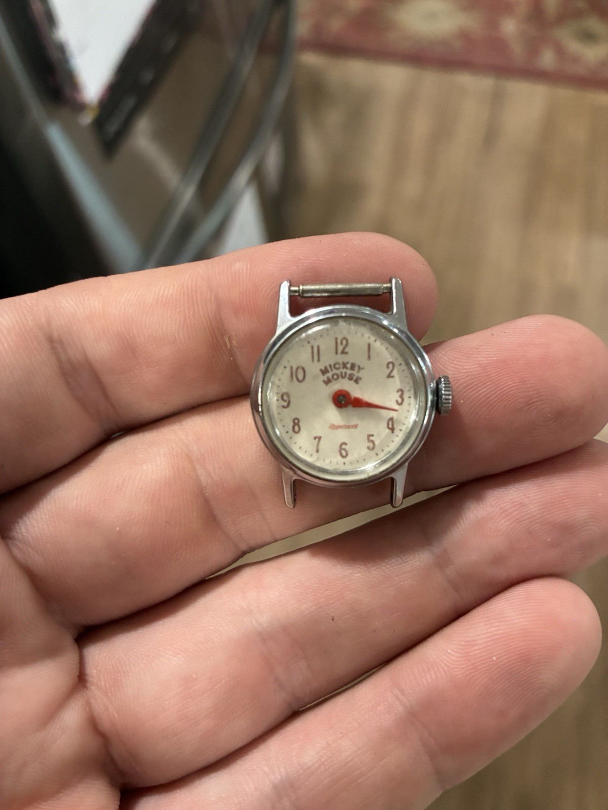 Vintage 1950s Ingersoll US Time Mickey Mouse Manual Wind Watch Red Numerals Vintage 1950s Ingersoll US Time Mickey Mouse Manual Wind Watch Red Numerals