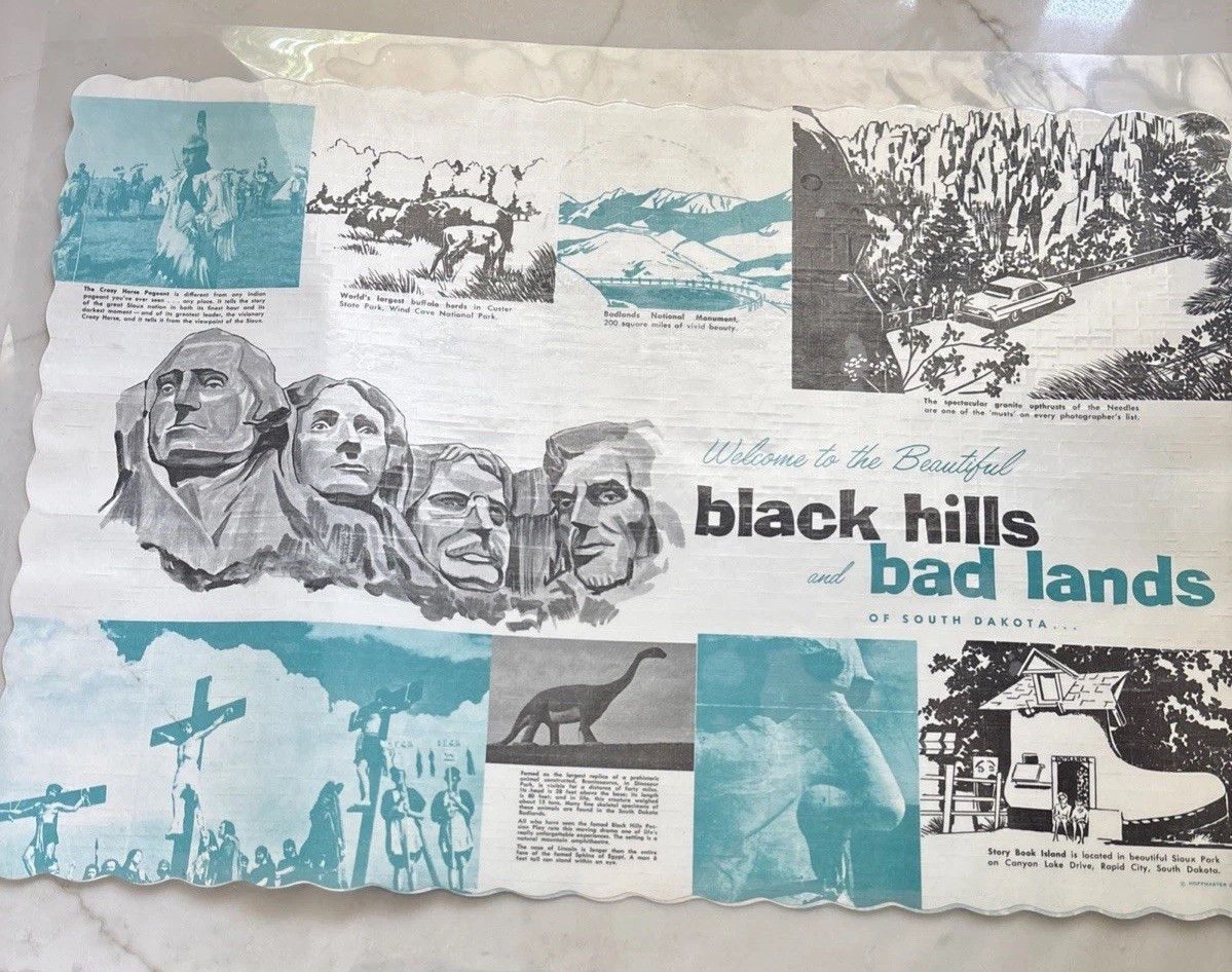Paper Placemats Used In A Diner In The 1950S. Theme Of South Dakota