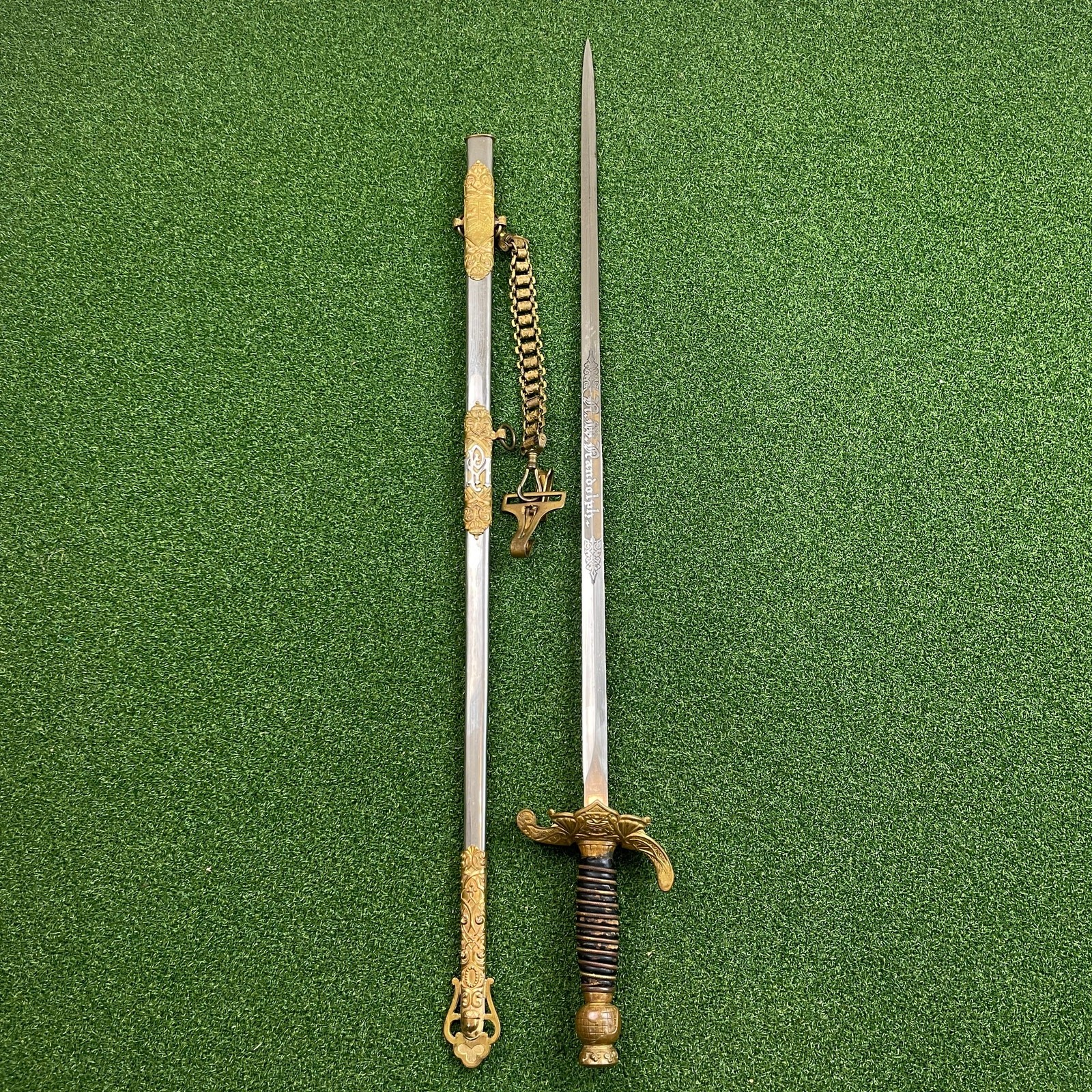 Vintage R.W. Randolph Ceremonial Dress Sword w/ Scabbard & Chain 34\