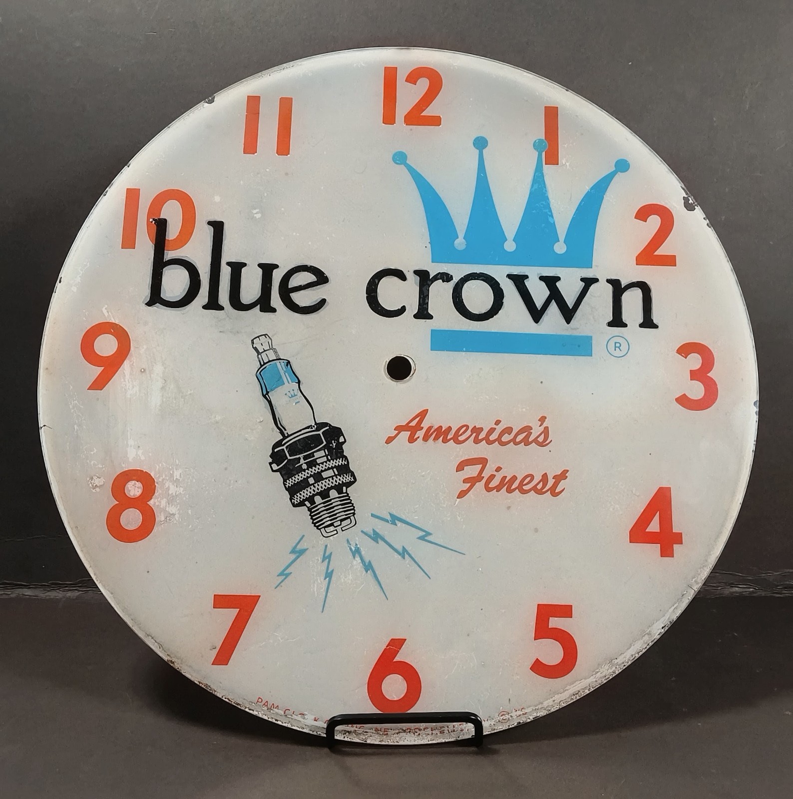 Vintage  PAM 14 3/8 Glass Clock Dials RARE 