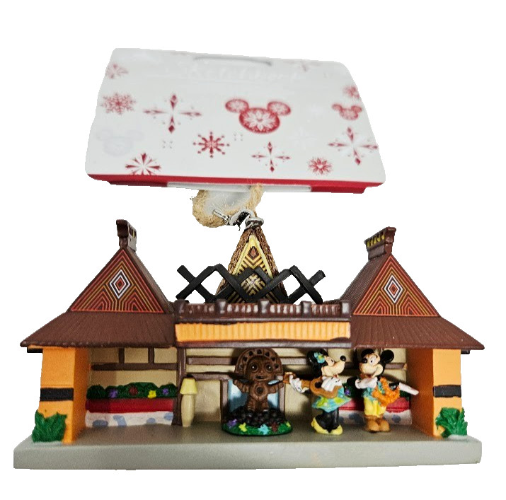 Disney\'s Polynesian Village Resort Hotel Mickey Minnie & Maui Tiki Ornament New