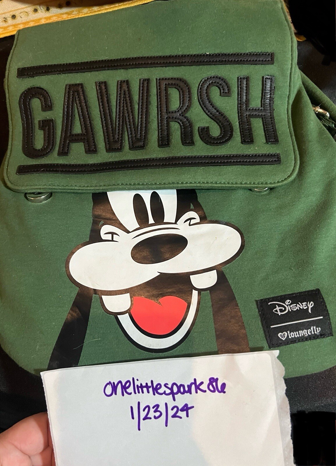 RARE BNWT Disney Goofy Gawrsh Loungefly Heart Logo Mini Backpack