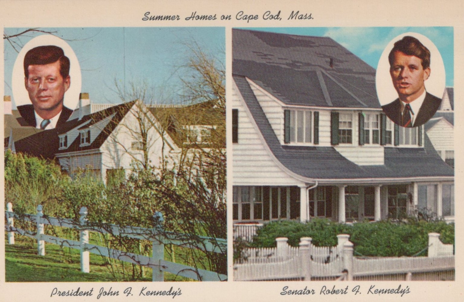Curt Teich Summer Homes Cape Cod Kennedy Compound Postcard 3D