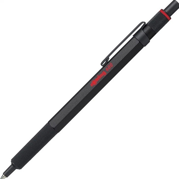 ROtring 600 Ballpoint Pen, Medium Point, Black Ink, Black Barrel, Refillable