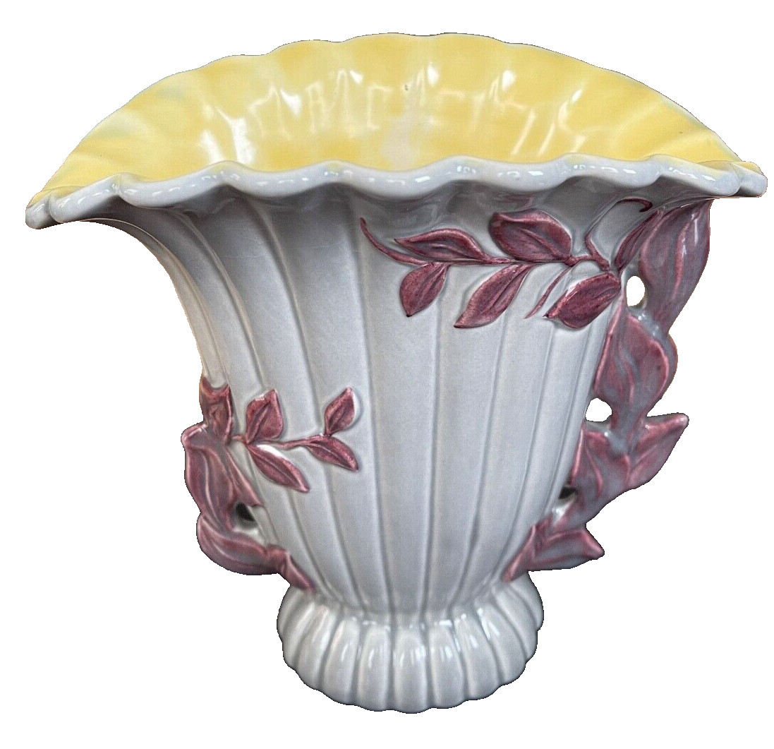 VINTAGE RED-WING USA POTTERY VASE URN #1102 GRAY & PINK 8\