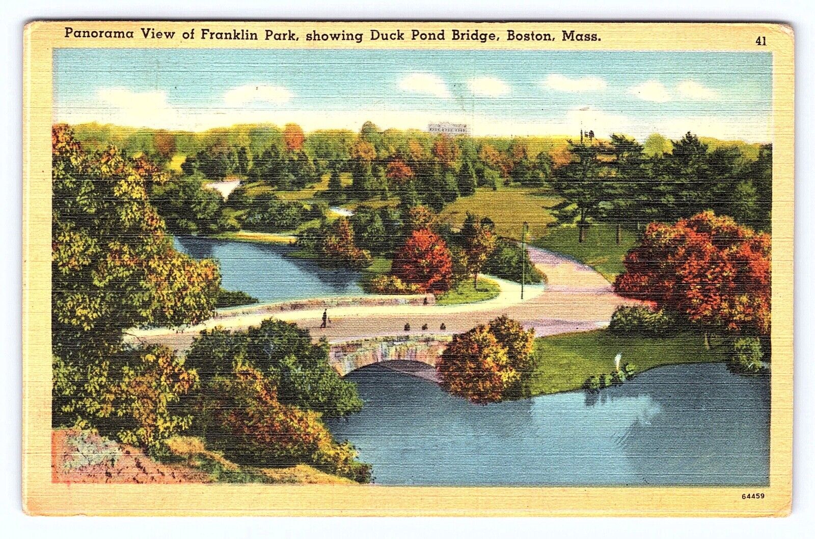 Vintage Postcard Massachusetts Panorama View of Franklin Park, Boston, MA. c1944