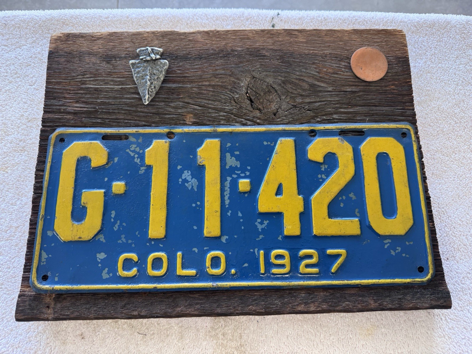 Colorado- 1927 Jefferson County Auto License Plate With Low Numbers